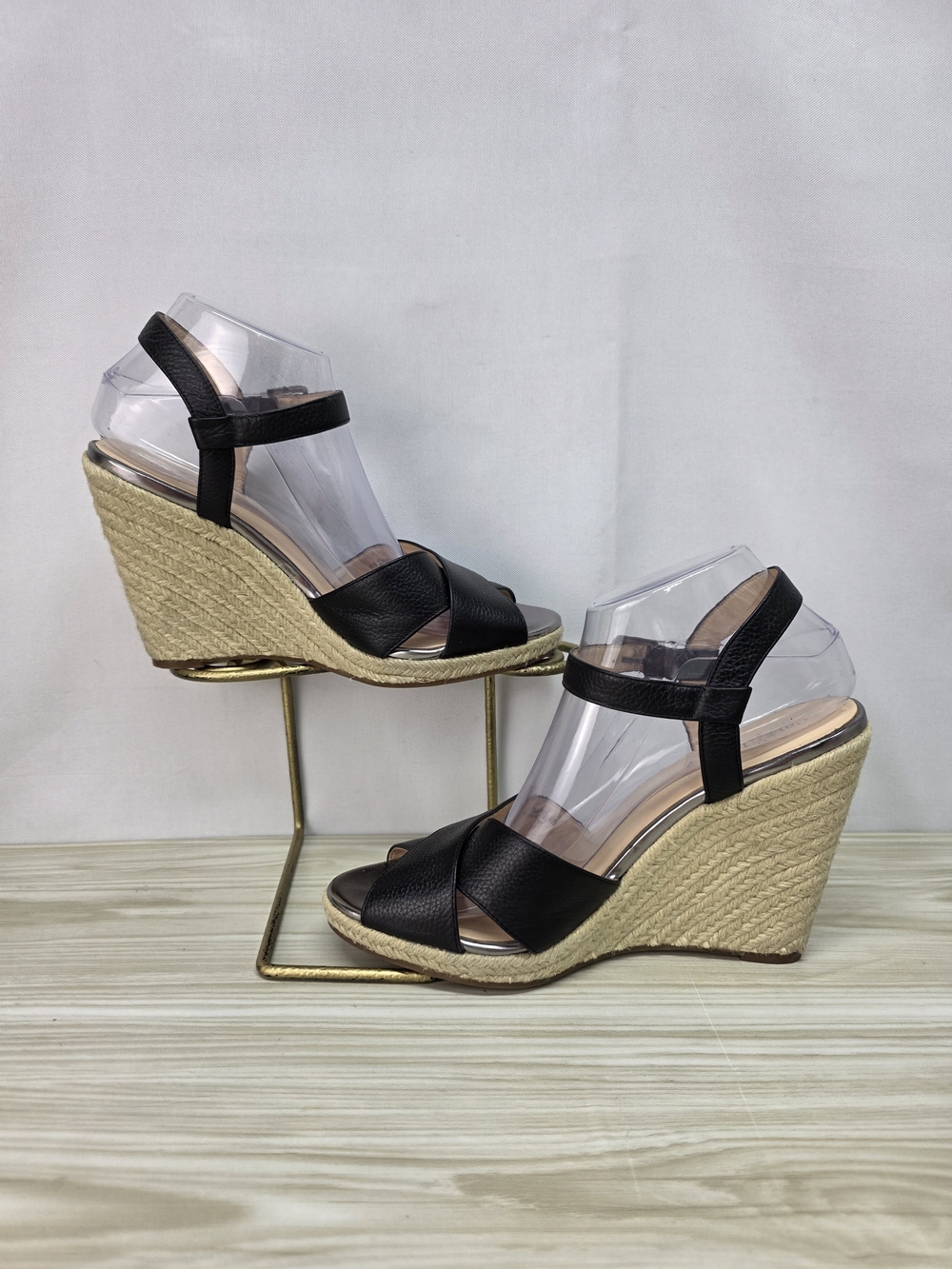 Cole Haan Hart Black Espadrille Wedge Sandals Size 9B - Picture 8 of 11